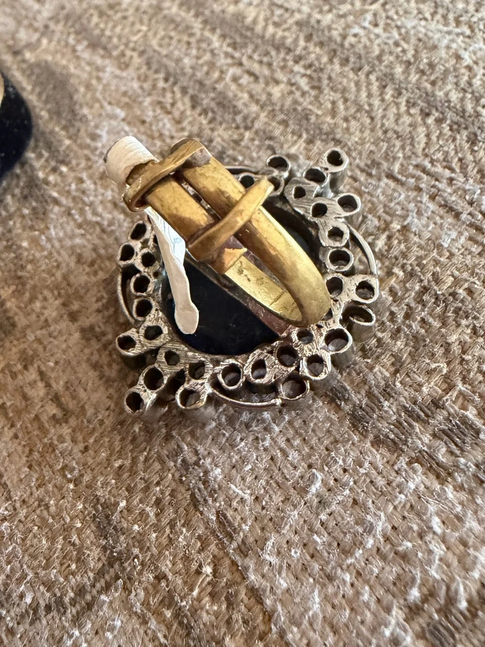 Blue Crystal Statement Ring with Clear Accents NWT bollywood style beautiful!